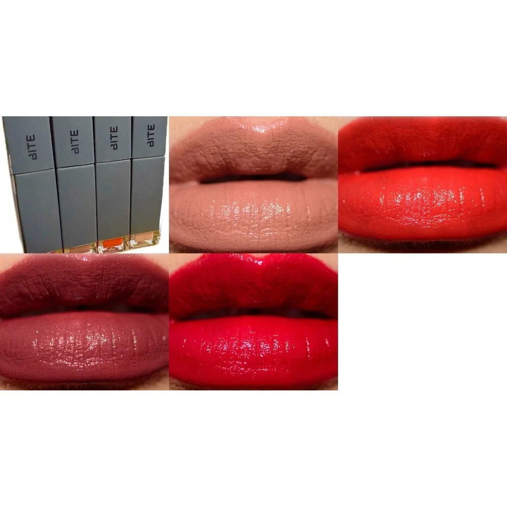 BITE Beauty BUNDLE Liquified Lipstick Braised+Demi-Glace+Flambe+Whip Minis .07oz